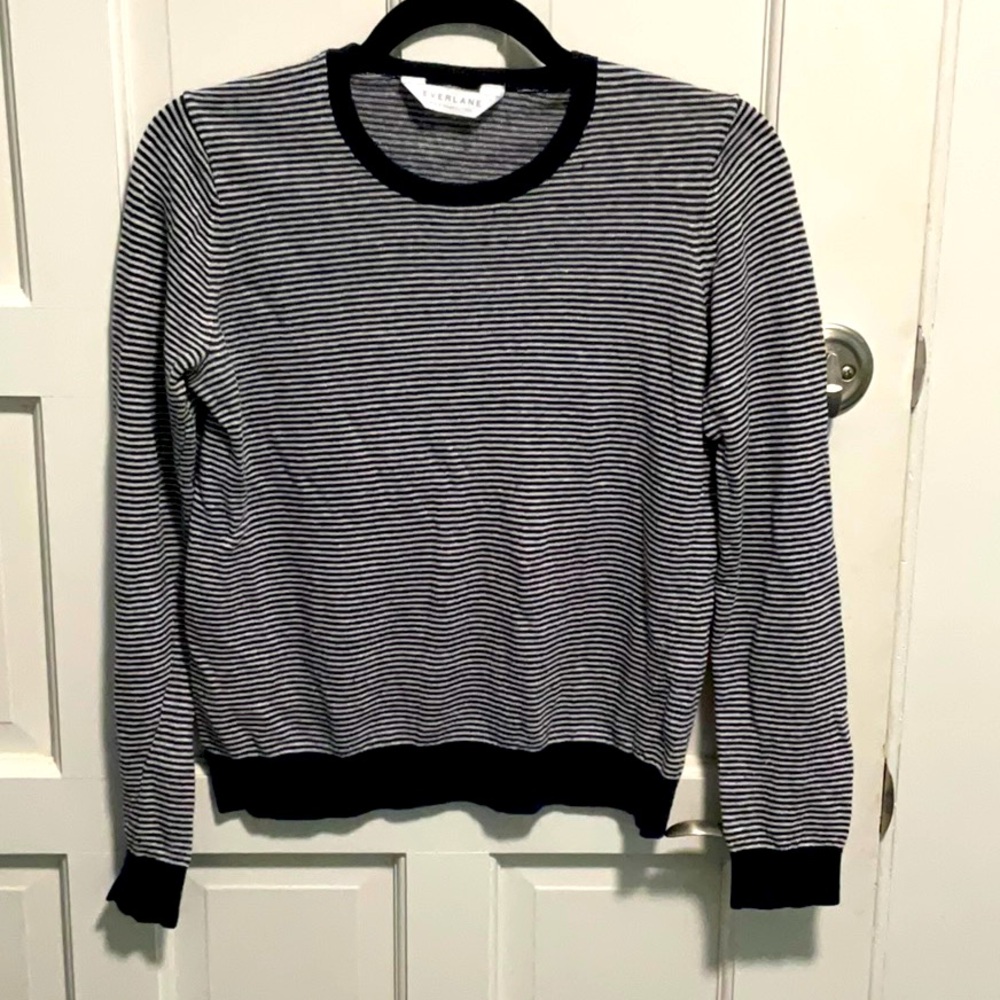 Everlane navy striped Linen Sweater size S